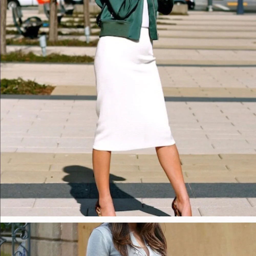 Zara White Pencil Skirt - Picture 2 of 4